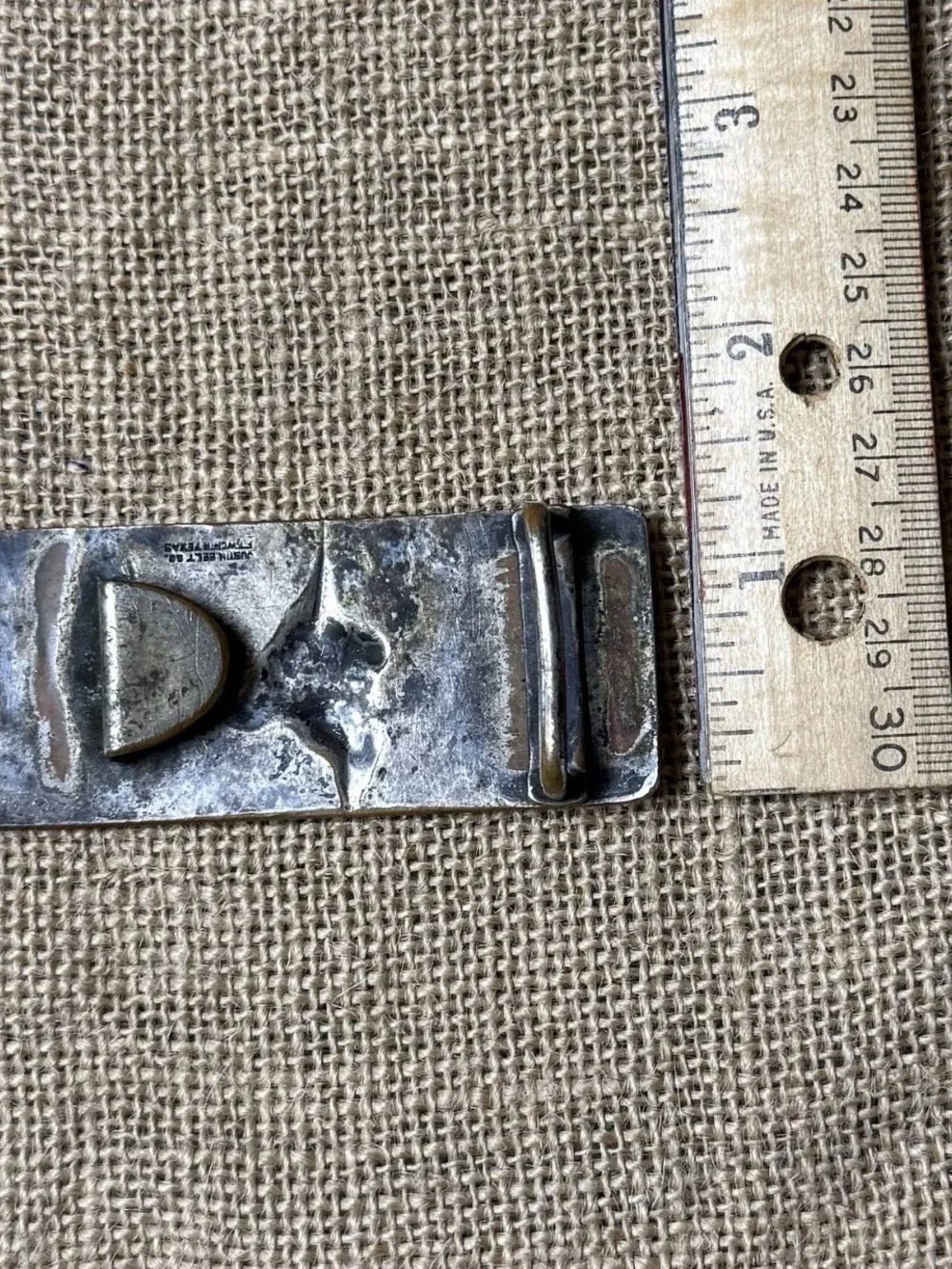 Western Rodeo Bull Rider Dress Belt Buckle Cattle Brands Vtg 50s Justin Texas